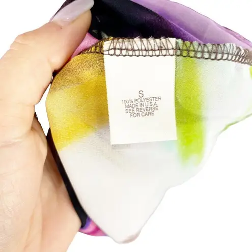 Arden B Womens Blouse Multicolor Pink Abstract One Shoulder Ruffles Pullover S