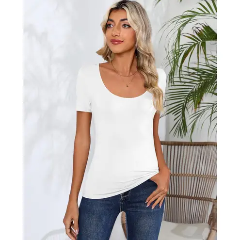 Riyiper 3 Pcs Women’s Scoop Neck Fitted Tops (XX