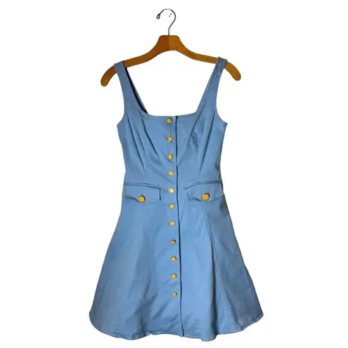 Color Me Courtney Dress Womens 0 Blue Denim Alle Utility Fit And Flare Mini
