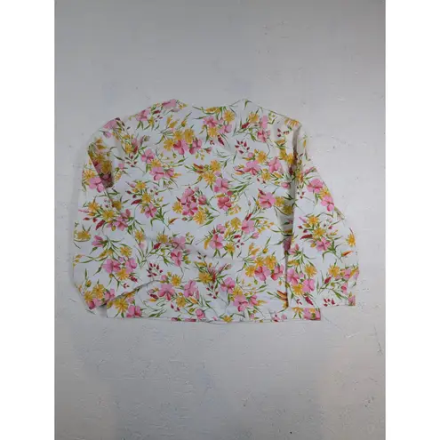 Homemade Floral Jacket Skirt Set – Women's S Pink Yellow Cotton Rayon White