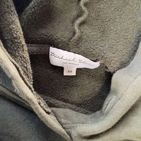 Michael Stars New. green cropped hoodie. XS. Retails $139