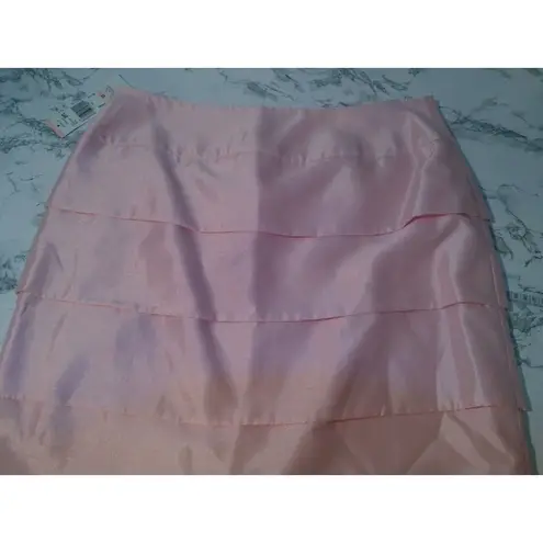 Kasper Women Career Skirt suit Size 10 Pink Satin Three Button Up Top