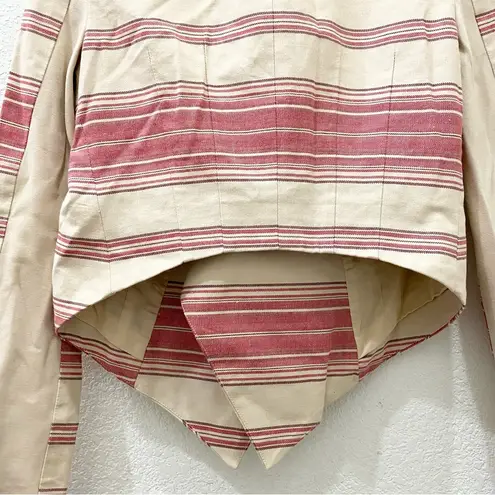 BCBG MAXAZRIA Abbey & Renee Red Multi Stripe Draped Blazer & Short Set Size XS/S