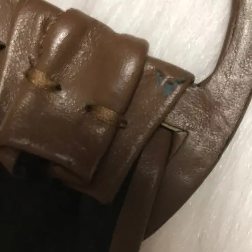 Genuine Leather Women’s Brown Loop Design Belt with Oval Buckle