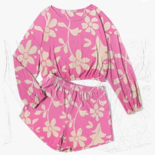 Ekouaer Ribbed Lounge Set for Women 2 Piece Crop Top and Shorts Matching Outfit