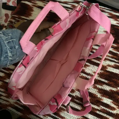 Y2K Pink Camouflage Crossbody Messenger Laptop School Work Book Bag. Measurement in pics. #Fairy #Grunge #Baddie #Streetwear - Image 4