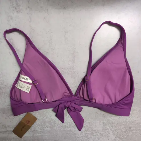NWT Cremieux Amavi Purple Halter Neck Tie Closure Bikini Top Size L Size L