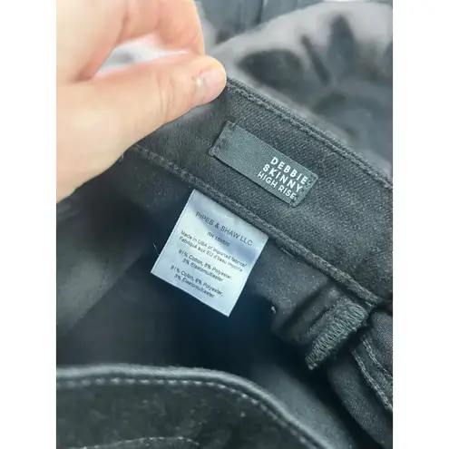 Veronica Beard Debbie Skinny High Rise Onyx Black Jeans Button Fly Size 26