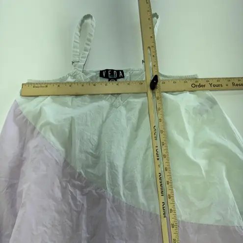 VEDA Dress Womens P XX Small Pastel Colorblock Cotton Midi Sundress Pockets Size XXS