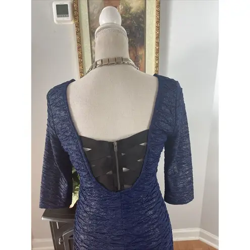 Material Girl  Dress Womens Small Mini Bodycon Cutout Scoop Stretch Blue Short L