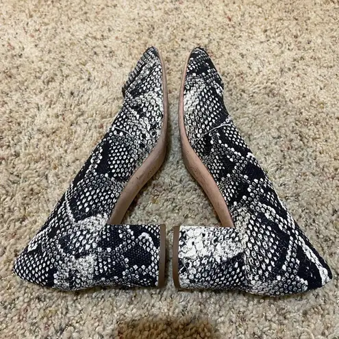 Loeffler Randall Snake Animal Reptile Print Block Heels Pumps Ina Round Toe