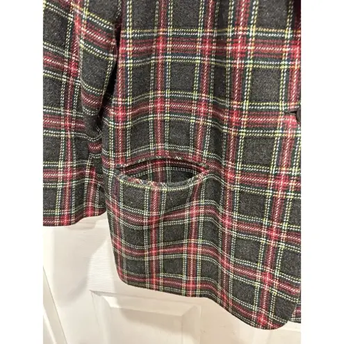 Sag Harbor Vintage Blazer Size 18W Red Green Wool Tartan Velvet Plaid Holiday