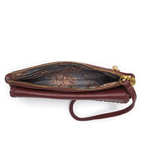 Hobo Pocket Leather Wristlet Wallet Clutch, Wrist Strap, Cash, Cards, PORT, NWT Red