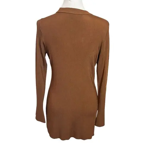 L'Agence L’AGENCE Lucas Ribbed Long Cardigan Women’s Size Small Brown Bell Sleeve Knit - Image 6