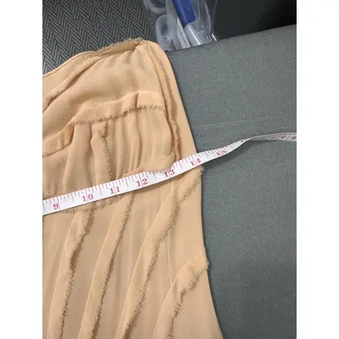 Viviannna Uchitel Viviana Uchitel Silk Layered Nude Gown with Rosette Detail – Size 2