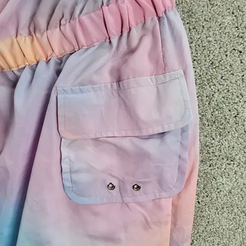 Thread Story Womens Capri Strapless Jumpsuit 2X Pink Blue Tie Dye Rainbow NEW