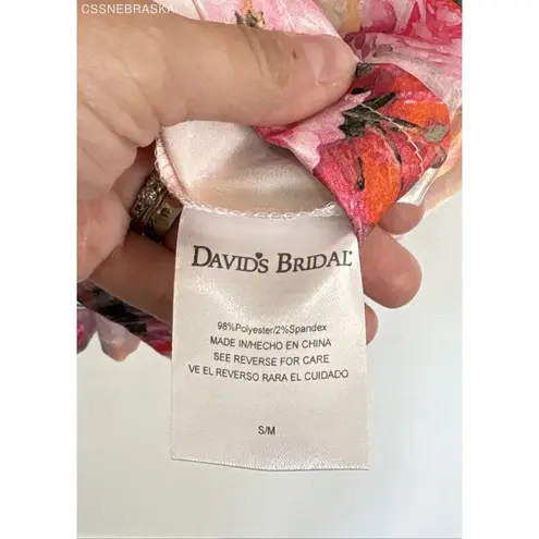 David's Bridal Multicolor Satin Robe in Floral