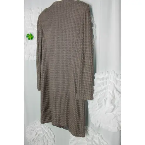 St. John Couture Knit Coat Textured Size 6 Brown Purple Silk Lined Long