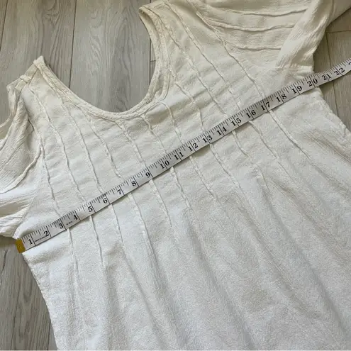 Soft Surroundings Textured Lightweight Long Sleeve Tunic White (Large)