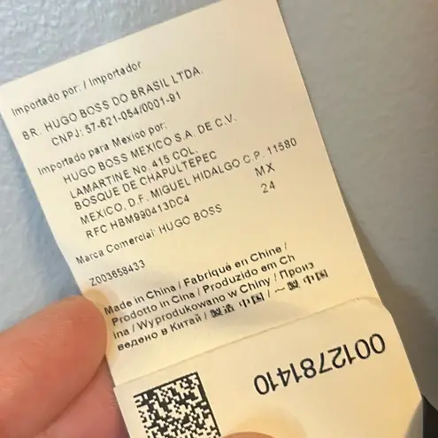 Hugo Boss Blouse 100% Silk Black V Neck Top w/ High Low Hem Sz US 2 EUC