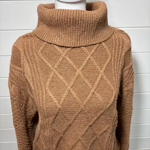 Elie Tahari Elie. brown chunky cable knit sweater women’s Size XL