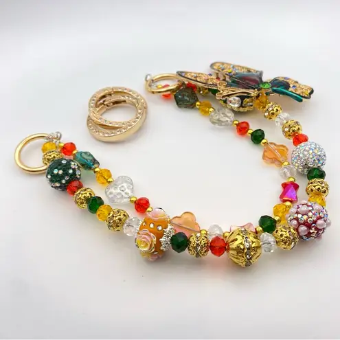 Handmade 🦋Luxury Bag/Phone Chain Charm/Keychain Colorful Filigree Butterfly Crystal Beads