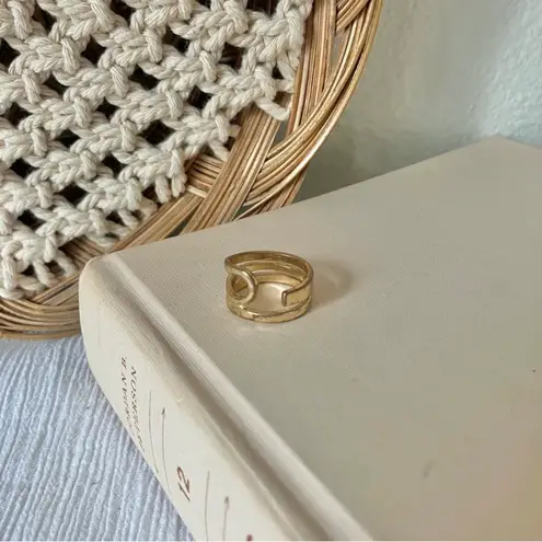 Brutalist Gold Loop Statement Chunky Ring Vintage “Augustine” Classic Masc Jewelry