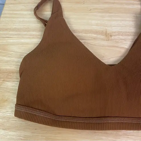 Aerie  Goal Ribbed Sports Bra Brown Size Small