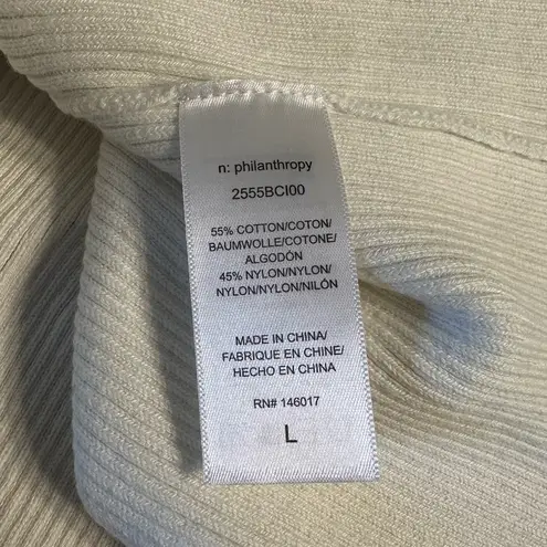 n:philanthropy White Ribbed Off Shoulder Long Sleeve Sweater NWT size Large