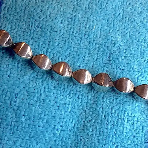 VINTAGE Sterling Silver Art Deco Beaded Modern Necklace