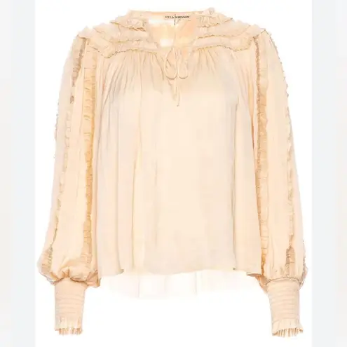 Ulla Johnson Mila Blouse Sz Large Dawn/Cream Size 10/Large Statement Sleeves - Image 3