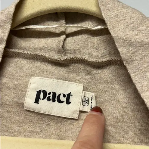 Pact Airplane Cardigan Size L/XL Organic Cotton Neutral Cream Tan Staple