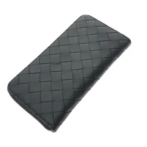 Bottega Veneta Intrecciato Leather Black Continental Wallet w/Certification