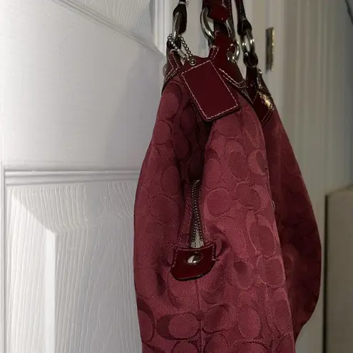 Coach  Soho Signature Large Hobo Bag Crimson Red