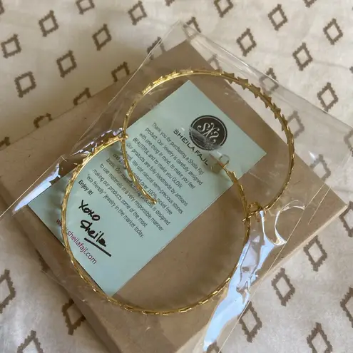 Sheila Fajl Corona Star Hoops Brushed Gold (2.5” Diameter) Brushed Gold NEW