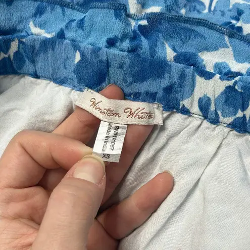 Winston White Shorts Womens Size XS Blue Floral Ruffle Summer Feminine Beach