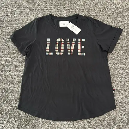 Sol Angeles NWT Love Plaid Rolled Crew Neck T Shirt Sz L