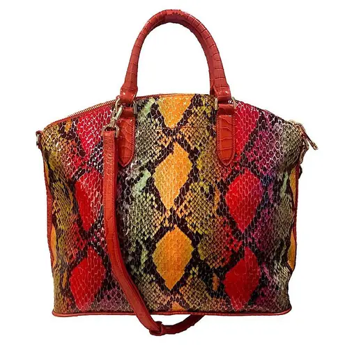 Brahmin Red Dragon Emperium Large Duxbury Satchel and Matching Ady Wallet