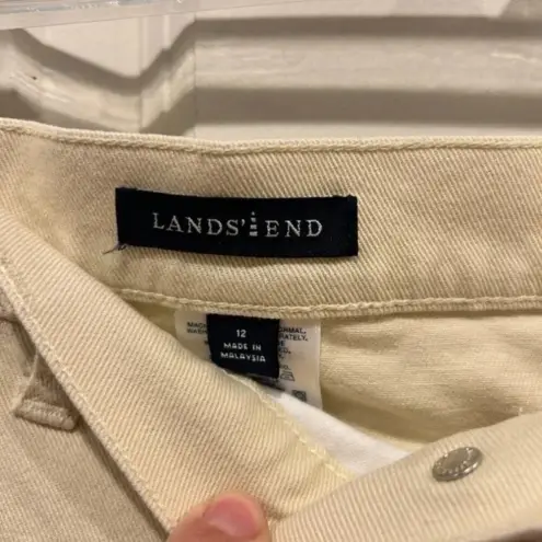 Lands' End Lands’ End Khaki Tan Beige High Rise Straight Leg‎ Jeans size 12