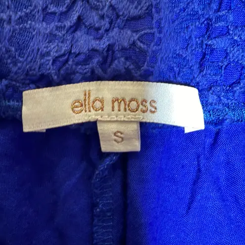 Ella Moss Crochet Shorts Eyelet Mid-Rise Shorts Pockets Womens Sz Small Blue