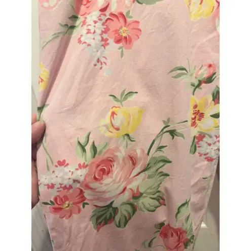 Ralph Lauren  Hyannis‎ Port Pink Roses Floral Stretch Pant Womens Size 16
