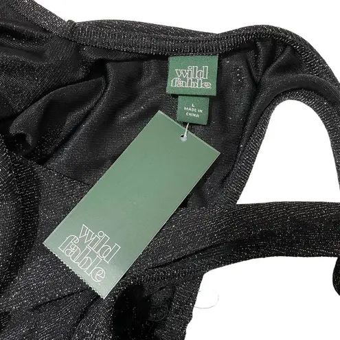 Wild Fable NWT  Metallic Shimmer Bodysuit - Black - Large
