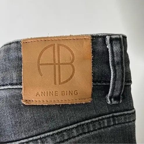 ANINE BING Kara Skinny Jeans Women’s Size 24 Gray Distressed Raw Hem Button Fly - Image 8