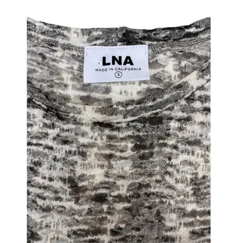 LNA Python Print Burnout Semi Sheer Boxy Crew Neck Cotton T Shirt Small