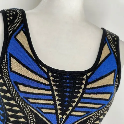 Hera Collection Art Deco Knit Scoop Peplum Top - M