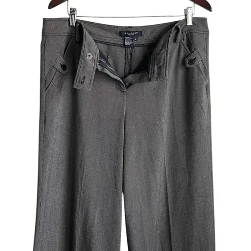 Sandro Sportswear Women Pants 14 Wide Leg Twill Stretch Comfort Officewear Y2K Brown