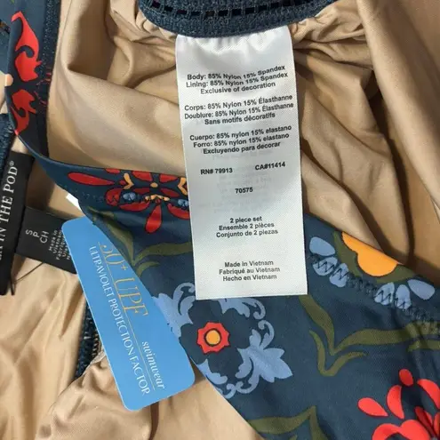 A pea in the pod NWT Maternity Tankini Set Floral Green Teal Size S