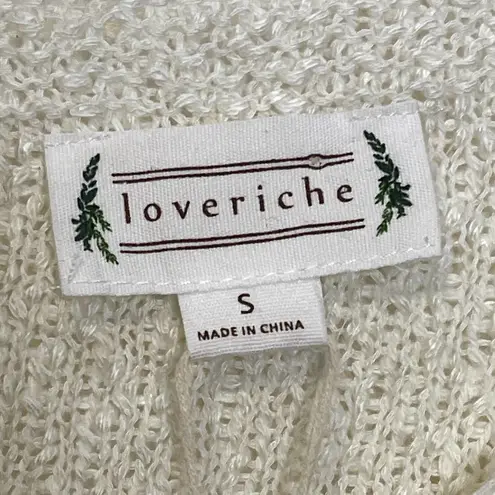 Love Riche Sweater Size Small Cream Multi Color Stripes Acrylic Blend Womens Knit