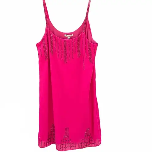The Clothing Company Womens size medium hot pink beaded sleeveless dress