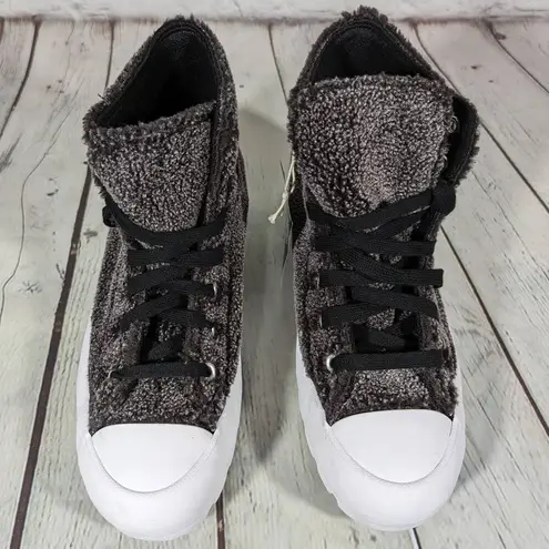 Converse  Chuck Taylor All-Star HighTop Gray Sherpa Platform Lugged 7 NWT A04449C thumbnail 3